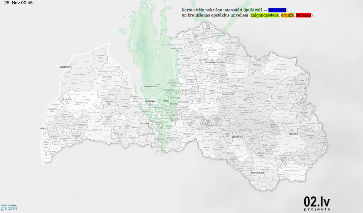 kompleksa Latvijas karte